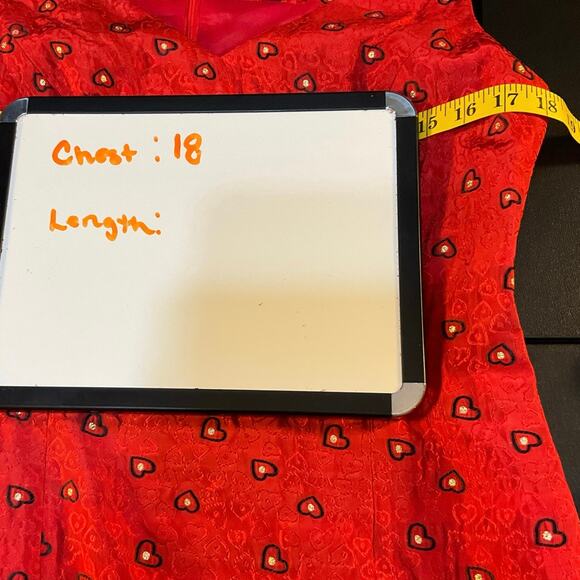 Banu Paris Silk Blend Sheath Dress and Jacket Size 8 Vintage NWT Holiday Hearts - Picture 16 of 16